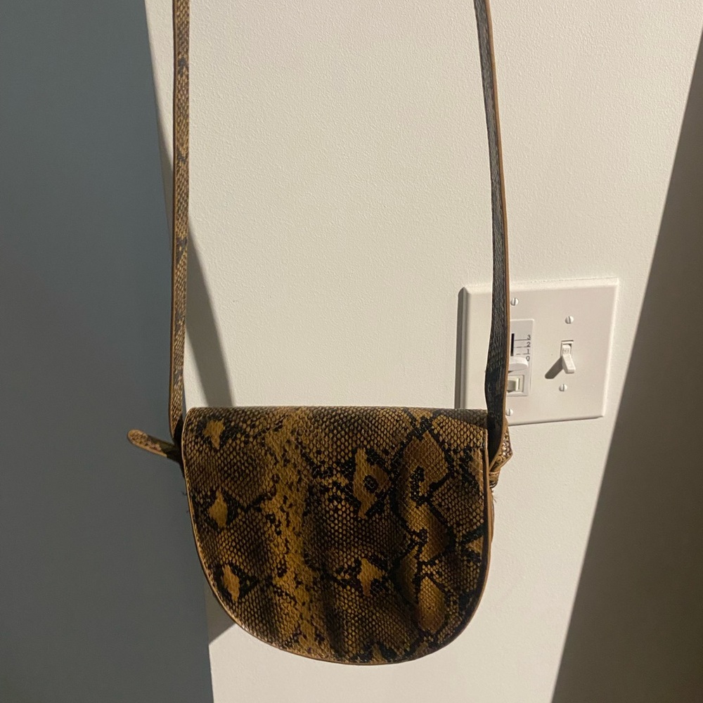 Brown and black shoulder bag